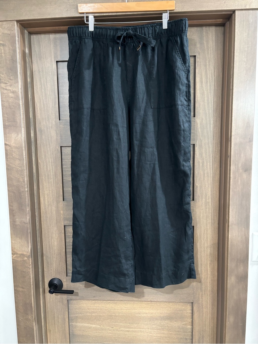 Joie Black Wide-Leg Drawstring Chinos